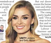  ??  ?? UNITY Jenkins and Daily Mirror