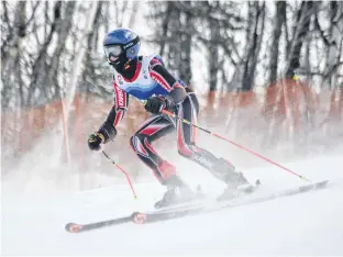  ?? MEL SOICHER • 2023 CANADA GAMES ?? Greenwood’s Hayden Denouden competes in the para skiing competitio­n at the Canada Games earlier this month at Crabbe Mountain in New Brunswick.