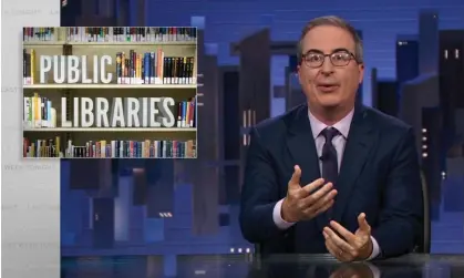  ?? ?? John Oliver on attacks on libraries: ‘This is all madness, and it speaks to the need for libraries to be vigorously defended.’ Photograph: YouTube