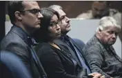  ?? Irfan Khan Los Angeles Times ?? SOCIAL workers Kevin Bom, left, Stefanie Rodriguez, Gregory Merritt and Patricia Clement, in court Thursday, face charges in Gabriel Fernandez’s death.