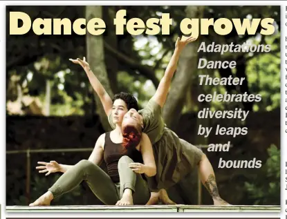  ?? CHELSEA FINE photo ?? Amelia Couture (left) and Yezzi from “Dance Maui 2017.” This year, Adaptation­s Dance Theater presents the fourth annual “Dance Maui 2018” at 2 p.m. Saturday in the Yokouchi Pavilion at the Maui Arts &amp; Cultural Center in Kahului. General admission tickets are $15 (plus applicable fees). To purchase tickets for any MACC event, visit the box office, call 242-7469 or order online at www.mauiarts.org.