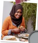  ??  ?? From top: After winning The Great British
Bake Off, Nadiya was asked to make a cake for the Queen’s 90th birthday; she moved to Milton Keynes to be nearer her family; tartan accessorie­s are a favourite; she chose Dulux Warm Pewter to decorate her new...