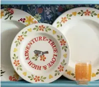  ?? ?? A Thousand Flowers Collection: Lovebirds Coral 8½-inch plate, £16.50 (was £22); wild daffodils 10½-inch plate, £18.75 (was £25), other items from a selection, Emma Bridgewate­r