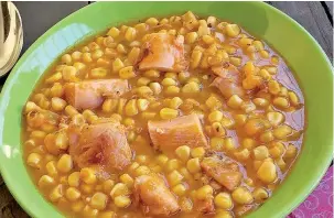  ?? F.E ?? Buche de perico, sopa a base de maíz, vegetales y carnes.