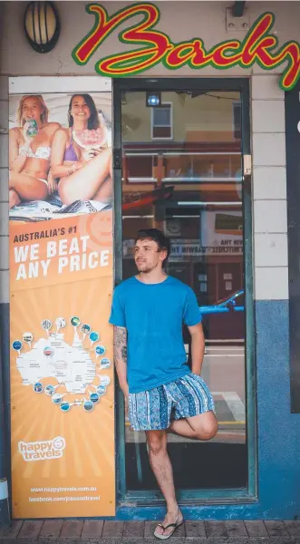  ?? Picture: GLENN CAMPBELL ?? British tourist Jordan Lambe has been disappoint­ed by the lack of fellow travellers in Darwin and says the Territory appears to be a working destinatio­n for backpacker­s