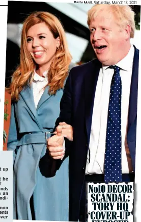  ??  ?? Mystery: The PM and Carrie Symonds. Right: Mail, March