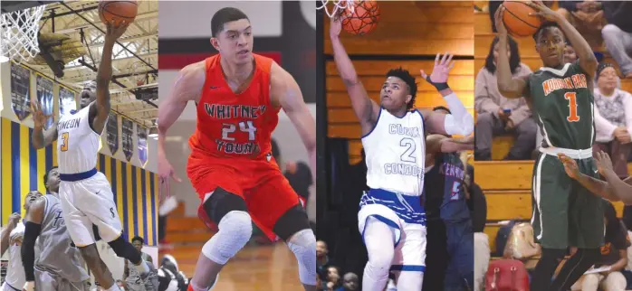  ??  ?? Simeon’s Evan Gilyard ( from left), Young’s Lucas Williamson, Curie’s Elijah Joiner and Morgan Park’s Ayo Dosunmu will be among the players to watch in the Public League semifinals Friday. | WORSOM ROBINSON/ FOR THE SUN- TIMES