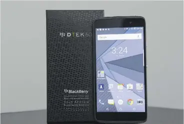  ?? CHRIS YOUNG / THE CANADIAN PRESS ?? BlackBerry will need to prove its new phone, the DTEK50, above, is legitimate­ly secure to lure sophistica­ted clients, one consultant says.