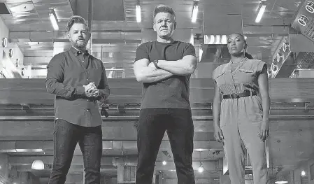  ?? PROVIDED BY FOX ?? Mentors Richard Blais, left, Gordon Ramsay and Nyesha Arrington star on Fox’s “Next Level Chef.”