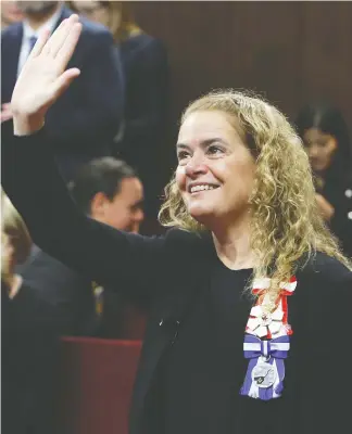  ?? FRED CHARTRAND / THE CANADIAN PRESS FILES ?? Canada and its constituti­onal order deserve better than the stewardshi­p
of former governor general Julie Payette, writes Raymond de Souza.