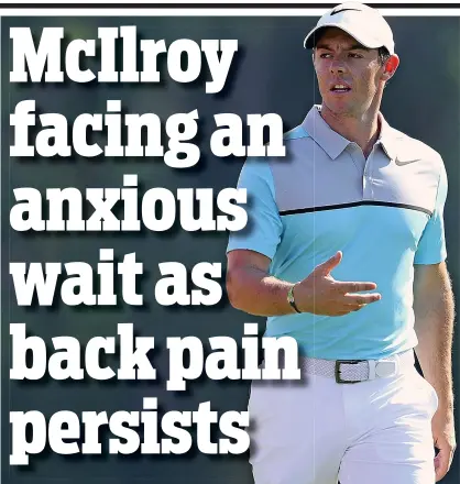  ??  ?? In doubt: McIlroy may miss Wentworth if the results of Monday’s MRI scan are unfavourab­le