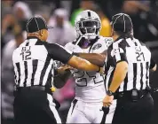  ?? EZRA SHAW — GETTY IMAGES ?? The Raiders’ Marshawn Lynch had his appeal of his suspension heard by the NFL appeals officer on Monday.