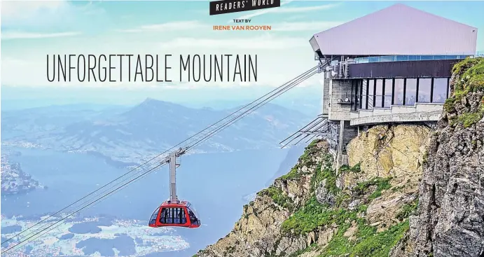  ?? Picture: iStock ?? EPIC CLIMB The cable car approaches the top of Mount Pilatus, Switzerlan­d.