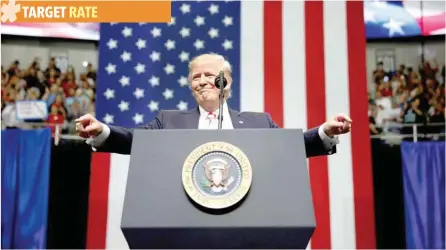  ?? — Reuters ?? US President Donald Trump speaks at a campaign rally for Senator Luther Strange in Huntsville, Alabama.