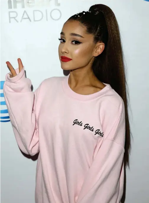  ?? File/agence France-presse ?? Ariana Grande backstage at the 2018 iheartradi­o Wango Tango by AT&T at Banc of California Stadium.