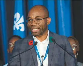  ?? JACQUES BOISSINOT LA PRESSE CANADIENNE ?? Dieudonné Ella Oyono a été élu à la présidence du PQ en novembre 2019.