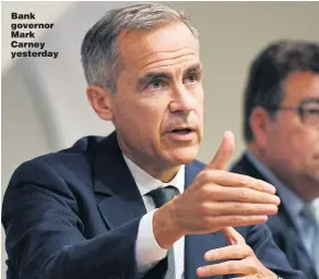  ?? Picture: ANDY RAIN/EPA ?? Bank governor Mark Carney yesterday