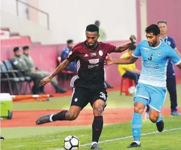  ?? Courtesy: AGL ?? ■ Action from the match between Dibba and Al Wahda during the Arabian Gulf Cup semi-final second leg tie in Fujairah yesterday.