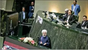  ?? IANS ?? Iranian President Hassan Rouhani speaks at a parliament meeting in Tehran, Iran, on 20 August 2017.