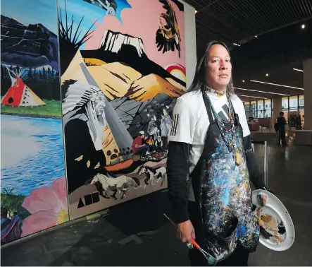  ?? LEAH HENNEL ?? Kalum Teke Dan’s mural is meant to depict the past, present and future of Indigenous life.