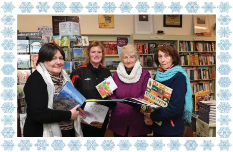  ??  ?? Brenda Woulfe of Woulfe’s Bookshop Listowel pictured with Maria Hanaran O’Neill, Anna O’Neill and Mary Sobieralsk­i from Listowel.