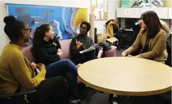  ?? JENNIFER PAGLIARO/TORONTO STAR ?? Toronto Youth Cabinet leaders, from left, Keisha St. Louis-McBurnie, Riley Peterson, Edna Ali and Mana Sadeghipou­r believe there’s a way to build a better budget.