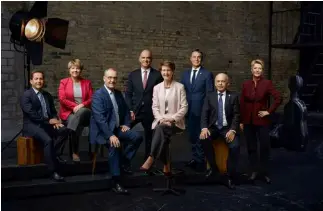  ??  ?? Come una band: la foto ufficiale 2020 scelta dalla presidente Sommaruga