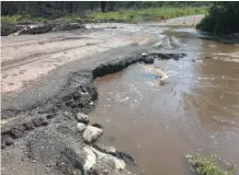  ?? MINISTRY OF TRANSPORTA­TION AND INFRASTRUC­TURE HANDOUT PHOTO ?? Flooding on the Chilcotin River damaged roads in the Cariboo region.