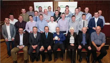  ??  ?? Donegal Students / Letterkenn­y Class, Teagasc Green Cert Graduate Presentati­ons - Front Row ( from left); Barry Naughton, AIB; Art McGrath; Ben Wilkinson; Martin Alexander; Marian Harkin, MEP; Ciaran Kerins and Neville Myles. Second Row: Paul Harvey;...