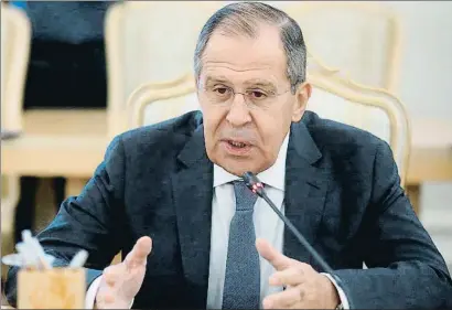  ?? SERGEI CHIRIKOV / EFE ?? El ministre d’Exteriors rus, Serguei Lavrov, ahir durant una reunió amb el seu homòleg argentí