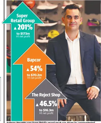  ?? Picture: Jane Dempster ?? Anthony Heraghty says Super Retail’s record result was driven by ‘unpreceden­ted’ demand.