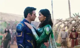  ?? Photograph: Sophie Mutevelian/ Photo: Sophie Mutevelian ?? Richard Madden, left, and Gemma Chan in Eternals.