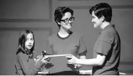  ?? COURTESY OF TOM HURST ?? Raina Grabowski (from left), Sonia Roman and Emilie Scheetz play Alison Bechdel at different ages in Mad Cow Theatre's production of the musical “Fun Home.”