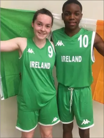  ??  ?? Drogheda’s two Under-16 internatio­nal players, Kate Kelly and Wede Esajobor.