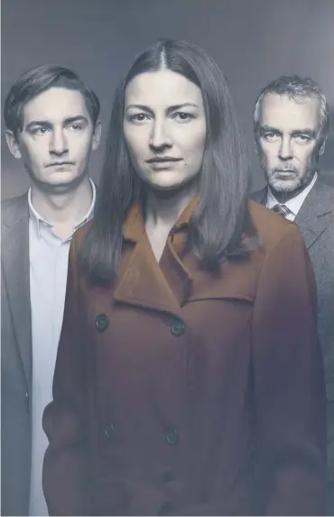  ??  ?? 0 James Harkness, Kelly Macdonald and John Hannah in The Victim