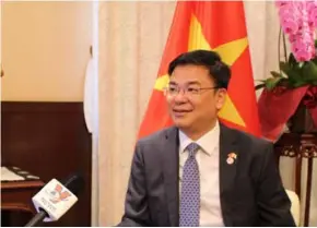  ?? VNA/VNS Photo ?? Vietnamese Ambassador to Japan Phạm Quang Hiệu in an interview with Vietnam News Agency.