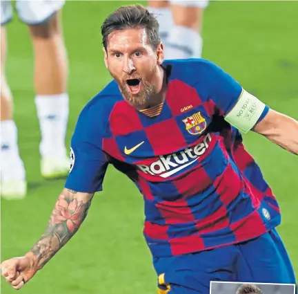  ??  ?? Lionel Messi is in ‘a great moment’ says Barca boss Quique Setien.