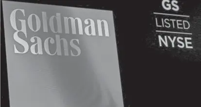  ?? BRENDAN MCDERMID/REUTERS FILE ?? Goldman Sachs’ stock has climbed more than 4% this year, compared with an almost 7% drop for rival Morgan Stanley.