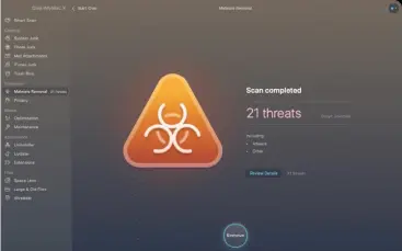  ??  ?? While Cleanmymac X 4.4’s malware detection found many threats on our test Mac, it missed several others.
