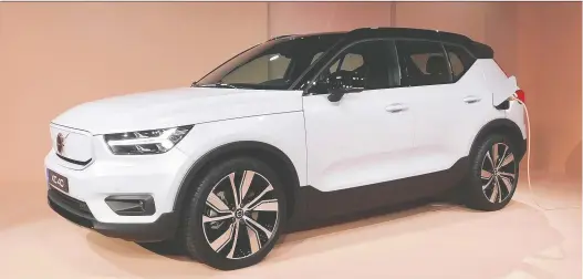  ?? ANDREW MCCREDIE/DRIVING ?? The 2021 Volvo XC40 Recharge is a pleasing platform for the company’s first foray into the electric vehicle sphere. Its first all-electric car arrives next year.