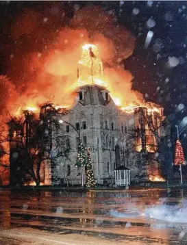  ?? Will Lowrance ?? The historic Hill County Courthouse went up in flames on New Year’s night 1993. Residents resolved to restore the courthouse and their community’s purpose.