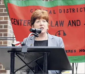  ?? Paul Buckowski / Times Union ?? Police Chief Eric Hawkins and Mayor Kathy Sheehan were part of the March 2016 unveiling of the Evidence-based Law Enforcemen­t Assisted Diversion program designed to reduce low-level arrests and allow police to send an individual to a case manager for a network of services available to that person.