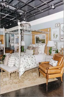  ?? ?? Incorporat­e your curtains, rugs, and even side chairs into your vision once you have your bedding picked out.