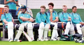  ?? — CA ?? Australia players ahead of a training session in Port Elizabeth.