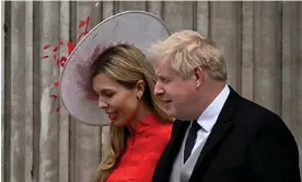  ?? Photograph: Dylan Martinez/Reuters ?? Boris and Carrie Johnson at St Paul’s Cathedral in London as part of celebratio­ns marking the Queen’s platinum jubilee.