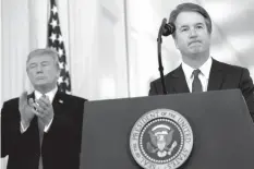  ?? AGENCE FRANCE PRESSE ?? US Judge Brett Kavanaugh speaks after being nominated by US President Donald Trump to the Supreme Court, in the East Room of the White House in Washington, DC.