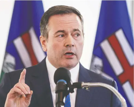  ?? JASON FRANSON/THE CANADIAN PRESS ?? “Handing somebody who’s deep in addiction a needle is not a continuum of care,” Premier Jason Kenney said. “I don’t even think it’s terribly compassion­ate to facilitate addiction rather than to offer a full spectrum of services for recovery and lifetime treatment.”
