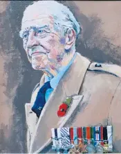  ??  ?? A portrait of Maslen-jones by Gillian Mclaren, a war artist