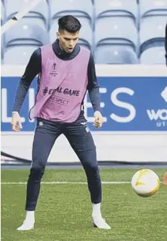  ??  ?? 0 Ianis Hagi trains ahead of tonight’s Standard Liege clash