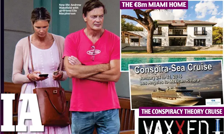  ??  ?? New life: Andrew Wakefield with girlfriend Elle Macpherson THE €8m MIAMI HOME